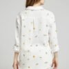 Blusa de gasa con algodón bordada blanca