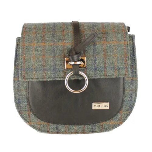 Bolso bandolera de cuadros en lana y piel GRACIA 782