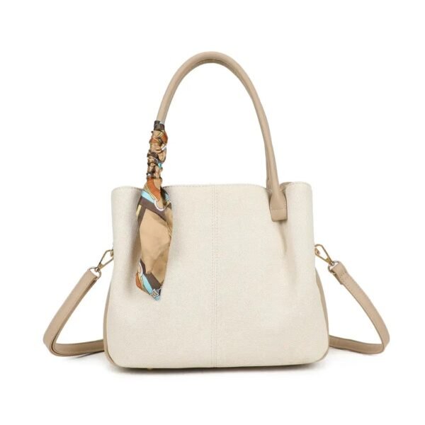 Bolso Mademoiselle Canvas de lona y detalles de cuero beige