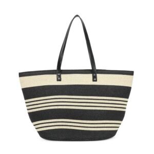 Bolso Wild Coast de paja negro y beige
