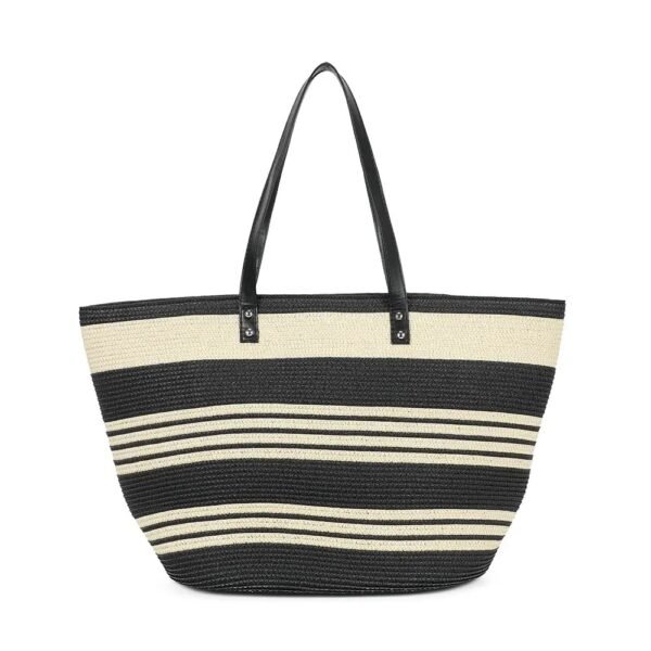 Bolso Wild Coast de paja negro y beige