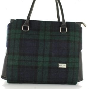 Bolso tote de lana y piel EMILY Verde