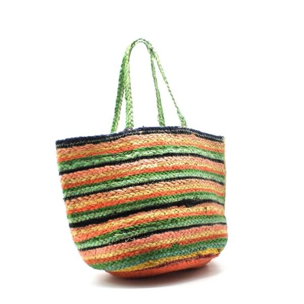 Bolso tote de yute multicolor con degradado