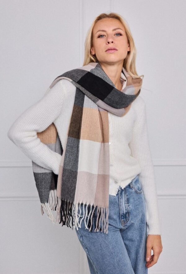 Bufanda de cuadros Beige
