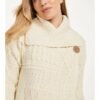 Cárdigan Aran Ceide de lana beige