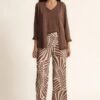 Cárdigan lurex con volantes chocolate
