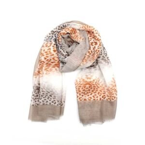 Fular estampado animal-print marrón