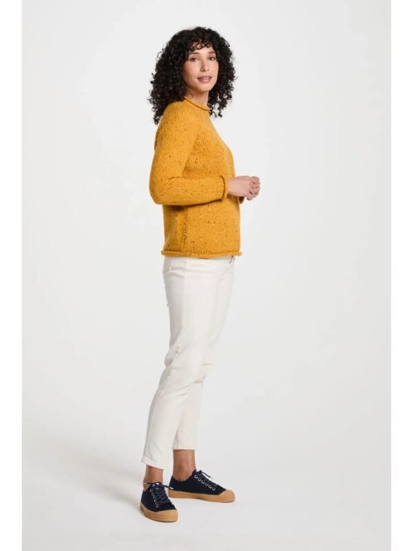 Jersey de cuello vuelto Brackloon Tweed lana rosa