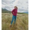 Jersey de cuello vuelto Brackloon Tweed lana rosa