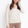 Jersey punto escote pico blanco