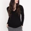 Jersey punto escote pico blanco