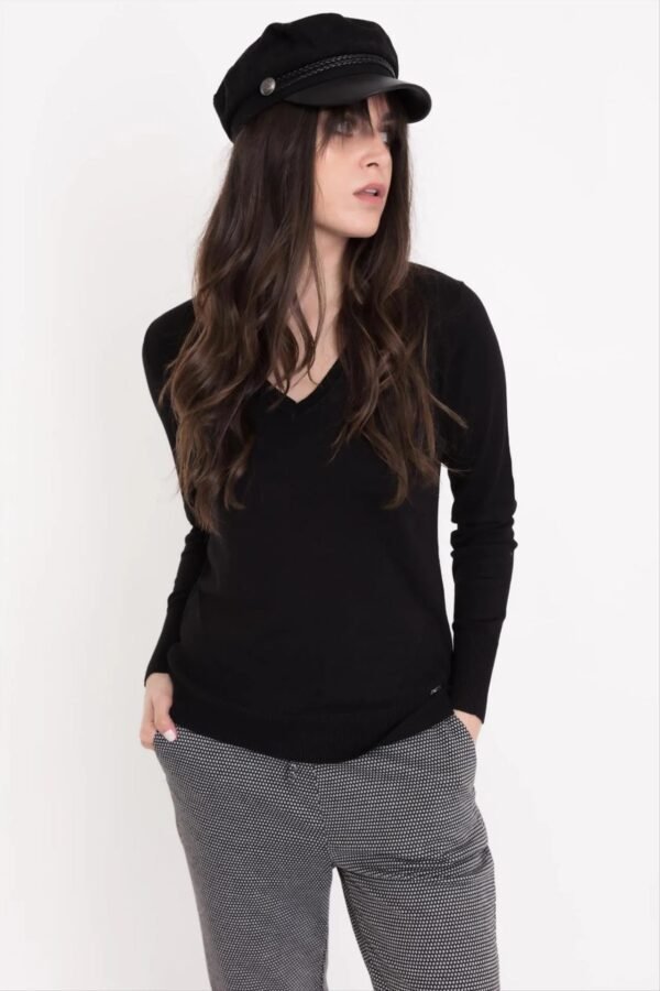 Jersey punto escote pico blanco