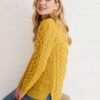 Jersey con patrón asimétrico de lana Calla Aran amarillo