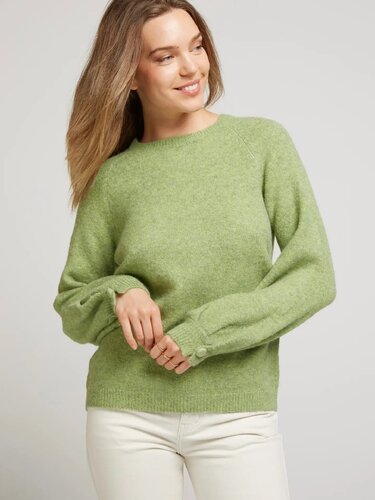 Jersey suave con botones verde manzana