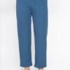 Pantalón liso relax-fit con cordón delantero rojo