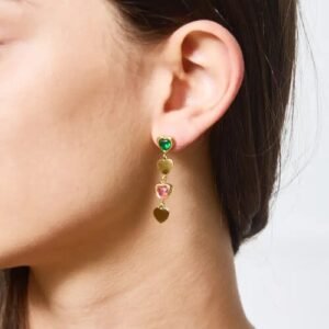 Pendientes de corazones dorados