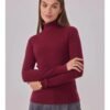 Jersey de punto cuello cisne camello