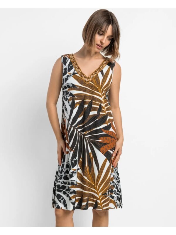VESTIDO ETNICO CORTO SIN MANGAS Vestido sin mangas Ethnic Leaves