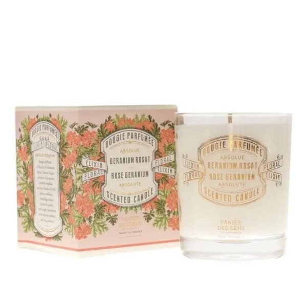 Vela perfumada 180g  Geranio rosa