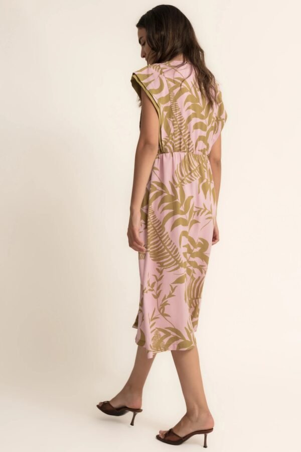 Vestido floral midi con botonadura delantera