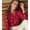 Blusa bordada TANIA color cereza