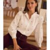Blusa bordada corazones blanco