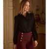 Camisa lunares y mangas transparentes negro