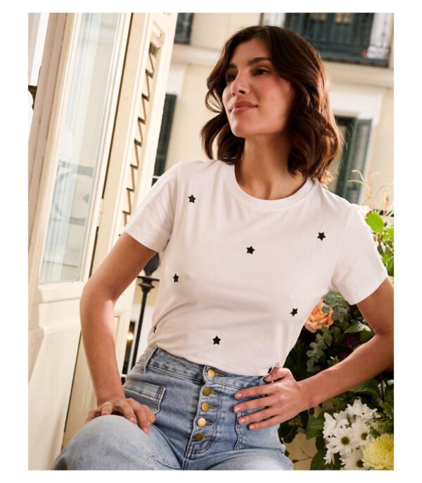 Camiseta estrellas bordadas Edna
