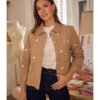 Chaqueta estilo sobrecamisa bordada