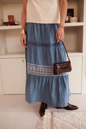 Falda larga denim AZORIA
