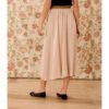 Falda midi de lino con cinturón trenzado