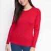 Jersey básico de punto fino rojo