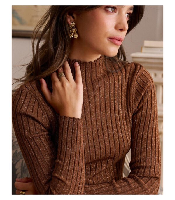 jersey-punto-lurex-marcela detalle Jersey punto dorado