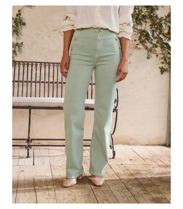 Pantalón vaquero verde menta