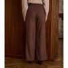 Pantalón de lana a cuadros burdeos