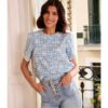 Top bordado inglés y cuadros vichy