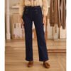 Pantalón vaquero botones cintura alta azul armada