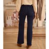 Pantalón vaquero botones cintura alta azul armada