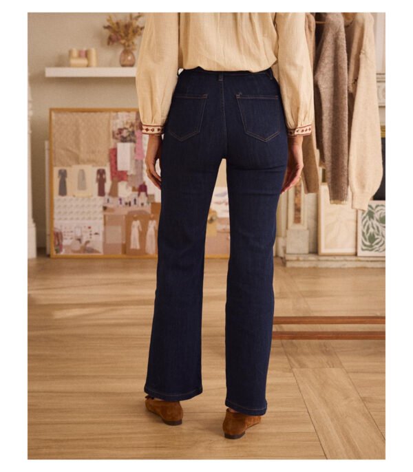 Pantalón vaquero botones cintura alta azul armada