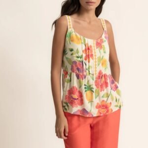 Blusa floral de tirantes bordados