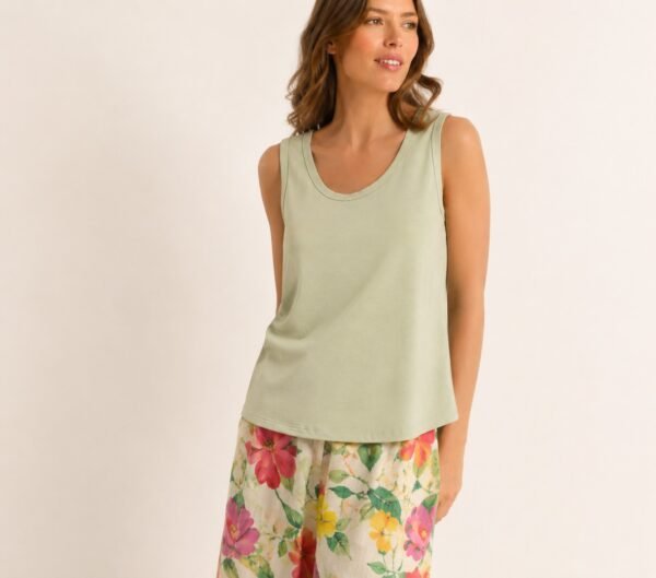 Top lurex sin mangas verde Top lúrex jade