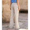 Pantalón fluido largo de flores