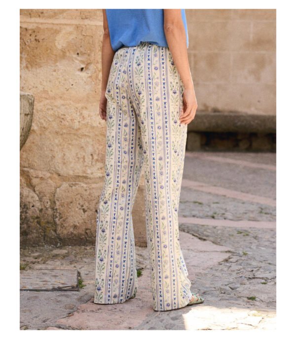 Pantalón fluido largo de flores
