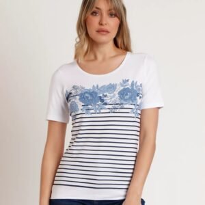 Camiseta manga corta y estampado marinero LUCÍA