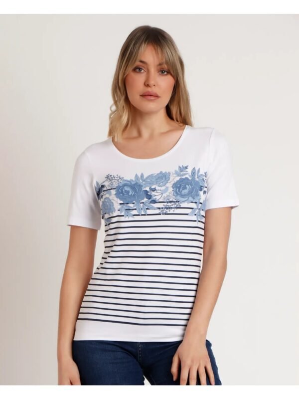 Camiseta manga corta y estampado marinero LUCÍA