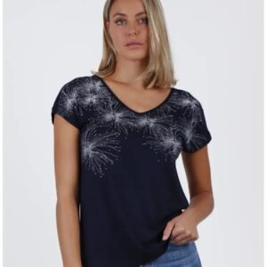 Camiseta manga corta y estampado planetario ESTELA