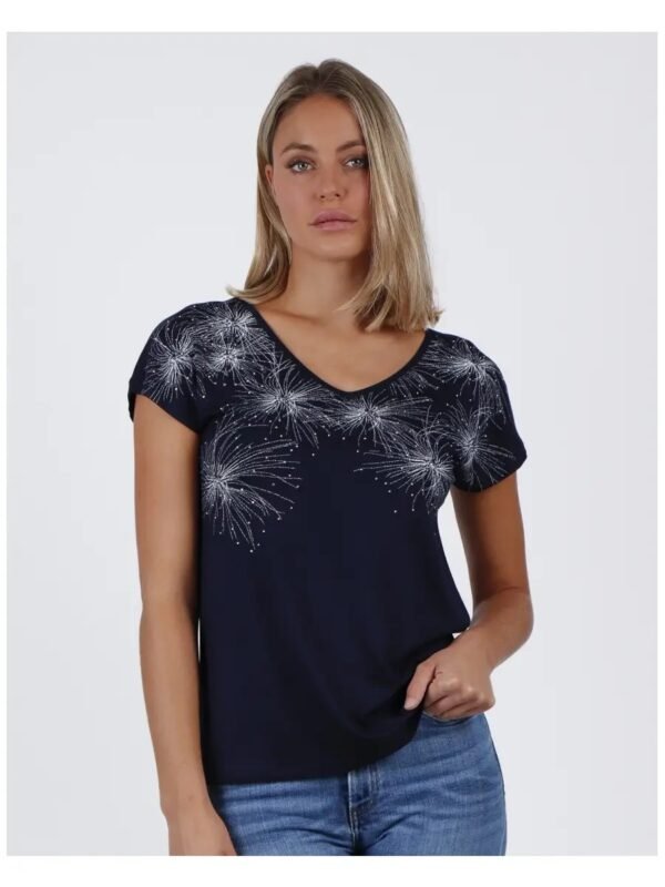 Camiseta manga corta y estampado planetario ESTELA