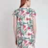 Vestido manga corta estampado TRÓPICO