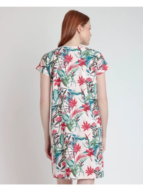 Vestido manga corta estampado TRÓPICO