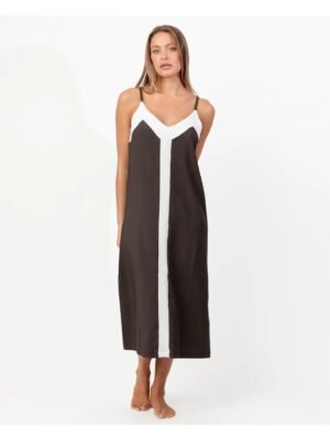 Vestido largo de tirantes bicolor SAVANAH